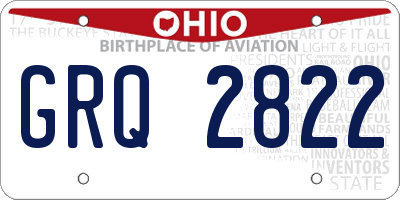 OH license plate GRQ2822