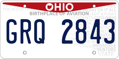 OH license plate GRQ2843