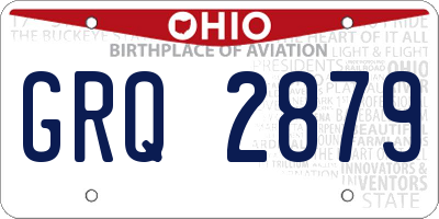 OH license plate GRQ2879