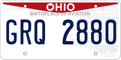 OH license plate GRQ2880