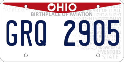 OH license plate GRQ2905