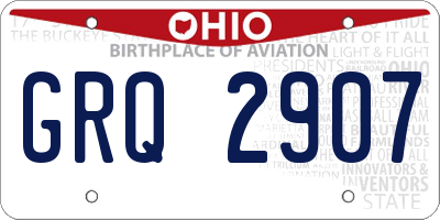 OH license plate GRQ2907
