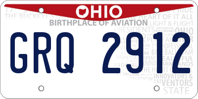 OH license plate GRQ2912