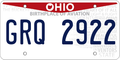 OH license plate GRQ2922