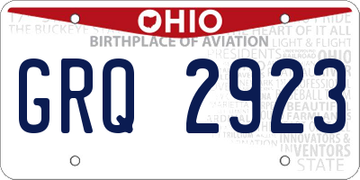 OH license plate GRQ2923