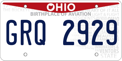 OH license plate GRQ2929