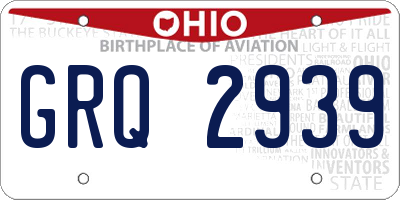 OH license plate GRQ2939