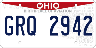 OH license plate GRQ2942