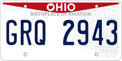 OH license plate GRQ2943