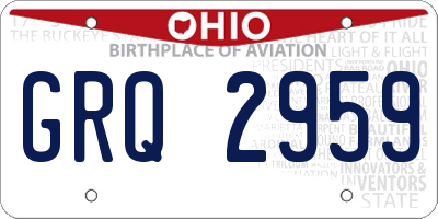 OH license plate GRQ2959