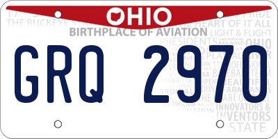 OH license plate GRQ2970
