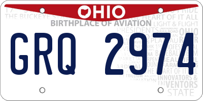 OH license plate GRQ2974
