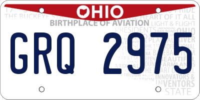 OH license plate GRQ2975