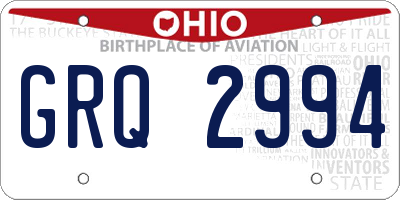 OH license plate GRQ2994