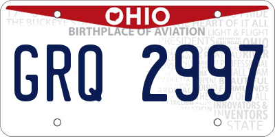 OH license plate GRQ2997