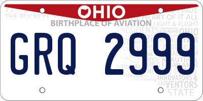 OH license plate GRQ2999