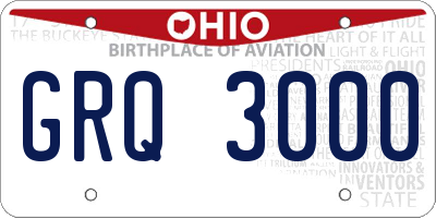 OH license plate GRQ3000