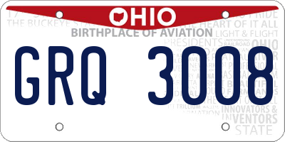 OH license plate GRQ3008