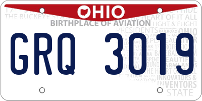 OH license plate GRQ3019