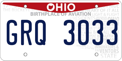 OH license plate GRQ3033