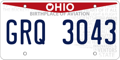 OH license plate GRQ3043