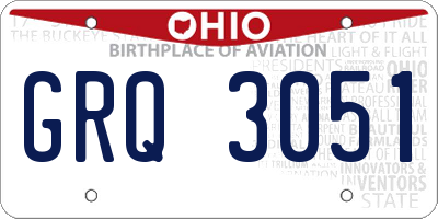 OH license plate GRQ3051