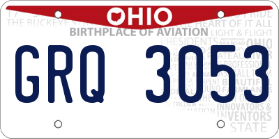 OH license plate GRQ3053