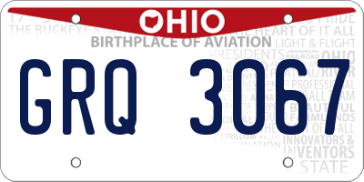 OH license plate GRQ3067