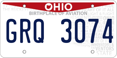 OH license plate GRQ3074