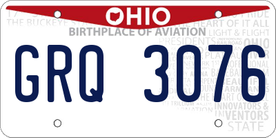 OH license plate GRQ3076