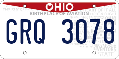 OH license plate GRQ3078