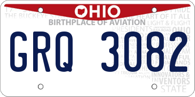 OH license plate GRQ3082