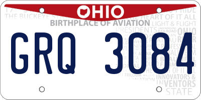 OH license plate GRQ3084