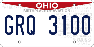 OH license plate GRQ3100