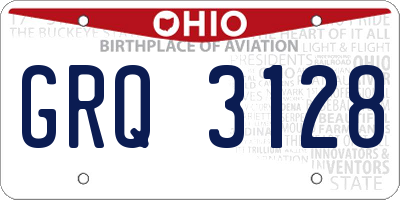 OH license plate GRQ3128