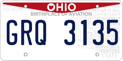 OH license plate GRQ3135
