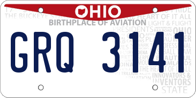 OH license plate GRQ3141