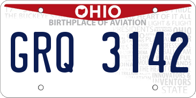 OH license plate GRQ3142