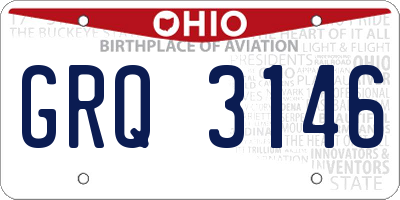 OH license plate GRQ3146