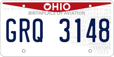 OH license plate GRQ3148