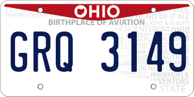 OH license plate GRQ3149