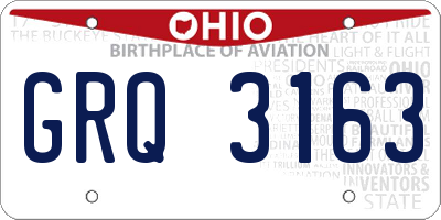 OH license plate GRQ3163