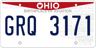 OH license plate GRQ3171
