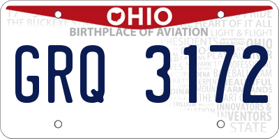 OH license plate GRQ3172