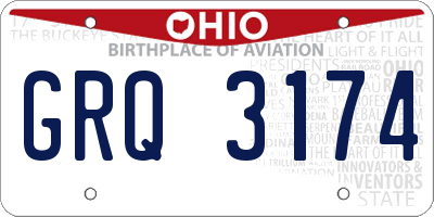 OH license plate GRQ3174