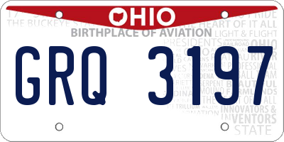 OH license plate GRQ3197