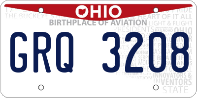 OH license plate GRQ3208