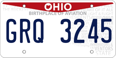 OH license plate GRQ3245