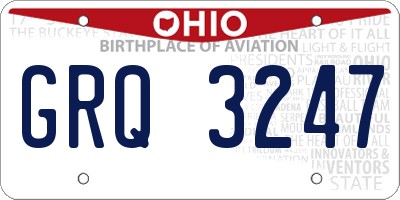 OH license plate GRQ3247