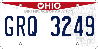 OH license plate GRQ3249